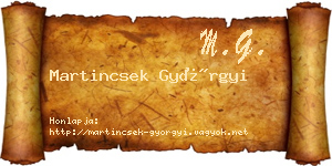 Martincsek Györgyi névjegykártya