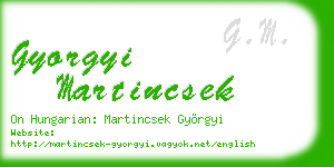 gyorgyi martincsek business card