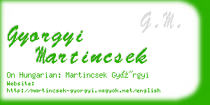 gyorgyi martincsek business card